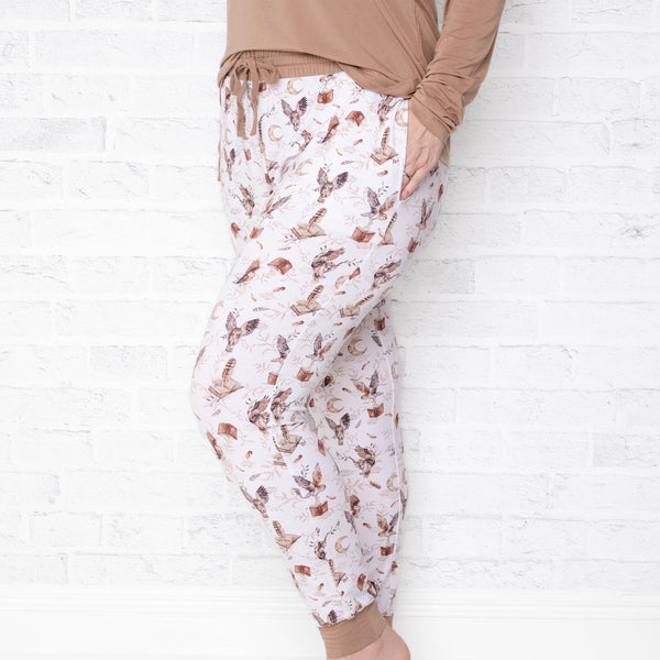 feathers-and-fables-owl-tencel™-modal-womens-jogger-pants Big Dreams Little Jammie Session Sophia's Style-1