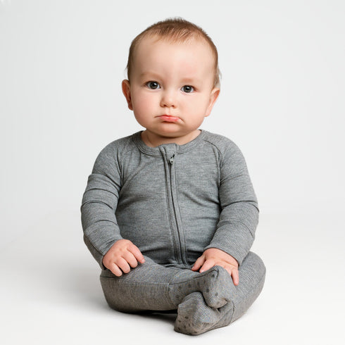 heather-gray-ribbed-romper Big Dreams Little Jammie Session Sophia's Style-1