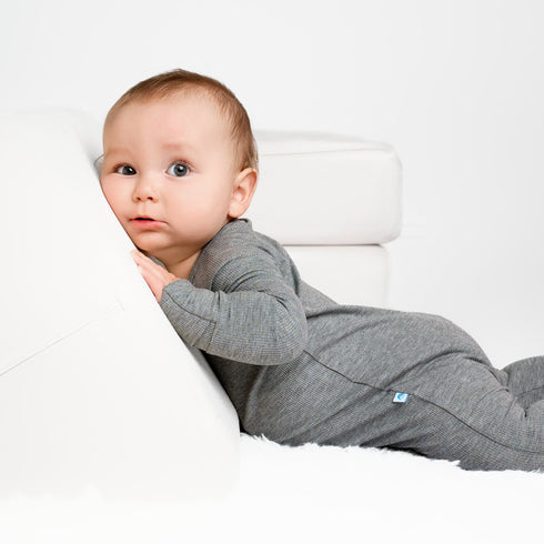 heather-gray-ribbed-romper Big Dreams Little Jammie Session Sophia's Style-3