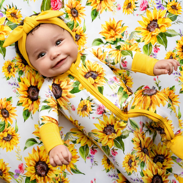 suns-and-roses-sunflowers-romper Big Dreams Little Jammie Session Sophia's Style-1