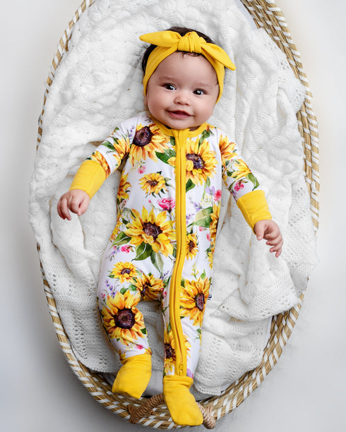 suns-and-roses-sunflowers-romper Big Dreams Little Jammie Session Sophia's Style-4
