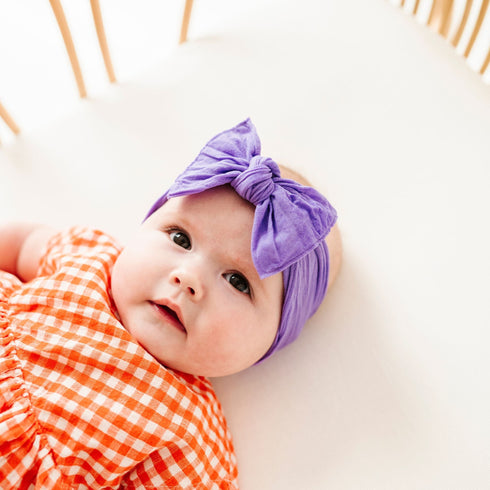 knot-amethyst Baby Bling Bows clips headbands - Sophia's Style-