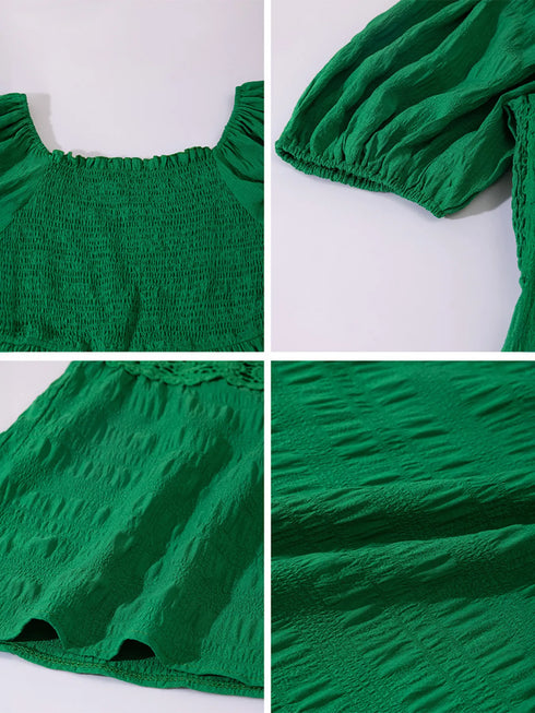 smocked-puff-sleeve-tiered-dress-Sophia's Style-4