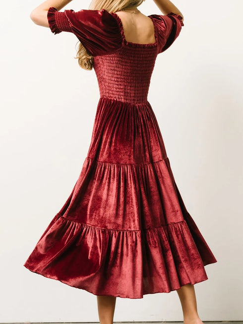 smocked-half-sleeve-tiered-midi-dress-OhSoStyled-Sophia's-Style-12