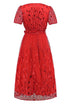 sequin-leaf-embroidery-tie-front-short-sleeve-dress Sophia's Trends - Sophia's Style--