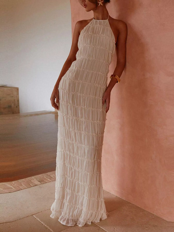 ruched-halter-neck-maxi-dress-OhSoStyled-Sophia's-Style-1