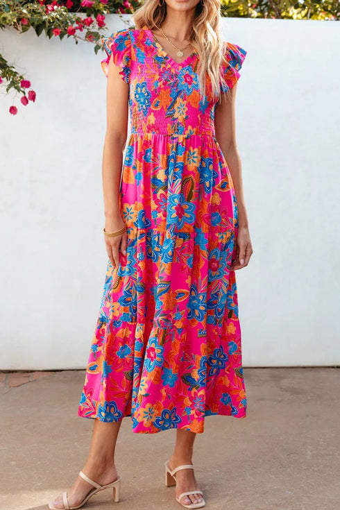 boho-floral-v-neck-ruffle-tiered-dress OhSoStyled at Sophia's Style-3