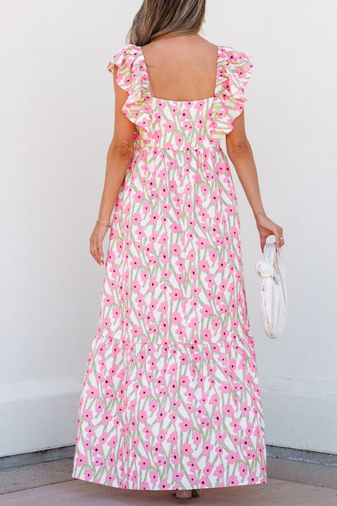 floral-print-square-neck-ruffled-cap-sleeve-maxi-dress OhSoStyled - Sophia's Style-4