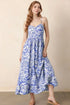 floral-print-spaghetti-strap-high-waist-dress OhSoStyled - Sophia's Style in Dusty Blue-1