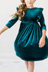 teal-velvet-ruffle-twirl-dress Mila & Rose - Sophia's StyleVelvet Ruffle Twirl Dress-1