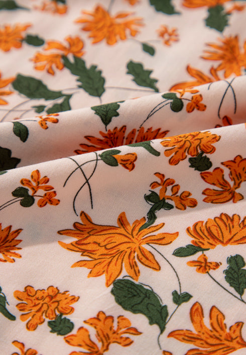 smocked-printed-v-neck-long-sleeve-dress OhSoStyled - Sophia's Style-11