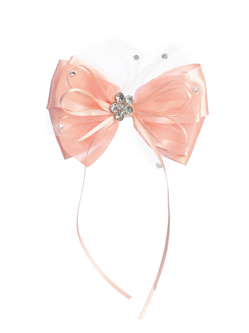 Girls Large Bow Hair Clips with Rhinestone Accents - 6 Pairs