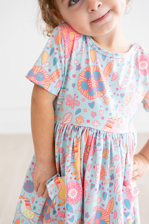 blue-retro-unicorns-s-s-pocket-twirl-dress Mila & Rose - Sophia's Style--45846--7