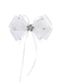 Girls Large Bow Hair Clips with Rhinestone Accents - 6 Pairs