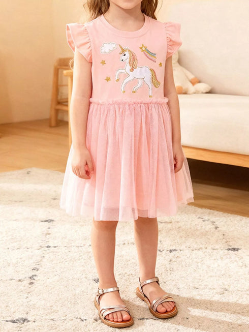 childrens-unicorn-ruffle-sleeve-tulle-dress-2-ohso-kids-sophias-style-2