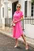 tied-button-up-shirt-dress Sophia's Trends - Sophia's Style-Hot Pink-M