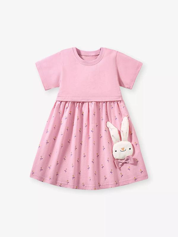 childrens-bunny-round-neck-short-sleeve-dress-ohso-kids-sophias-style-1