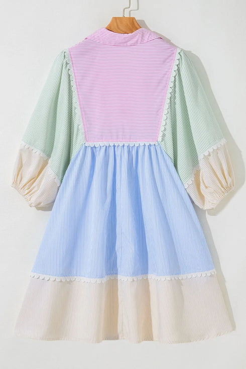 striped-patchwork-ric-rac-puff-sleeve-collared-mini-dress OhSoStyled at Sophia's Style-7