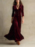 velvet-button-front-3-4-sleeve-maxi-dress-OhSoStyled-Sophia's-Style-7