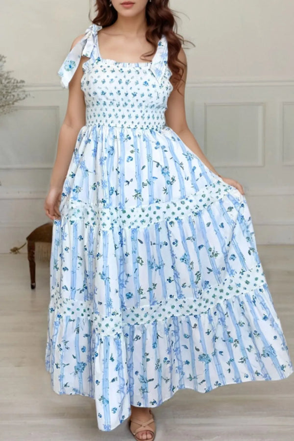 floral-smocked-tied-straps-a-lined-tiered-dress OhSoStyled - Sophia's Style in Light Blue-1