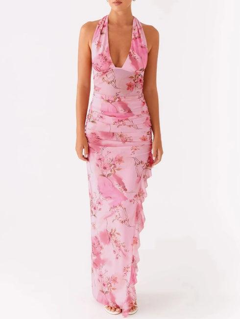 ruffled-floral-print-halter-neck-cami-dress-OhSoStyled-Sophia's-Style-2