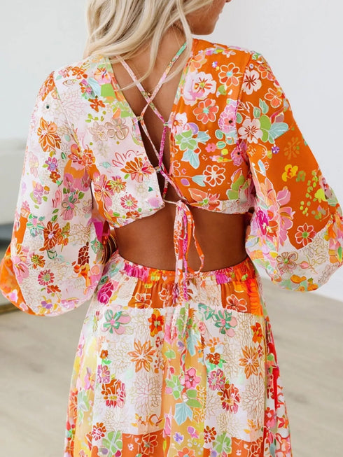 vibrant-floral-long-sleeve-dress-with-lace-up-back-OhSoStyled-Sophia's-Style-2