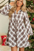 full-size-plaid-collared-neck-balloon-sleeve-mini-shirt-dress-Sophia's Style-2