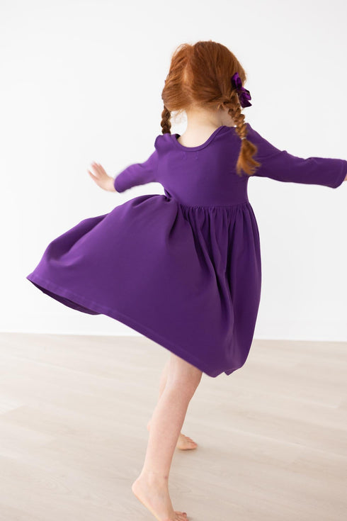 purple-3-4-sleeve-pocket-twirl-dress Mila & Rose - Sophia's Style-4
