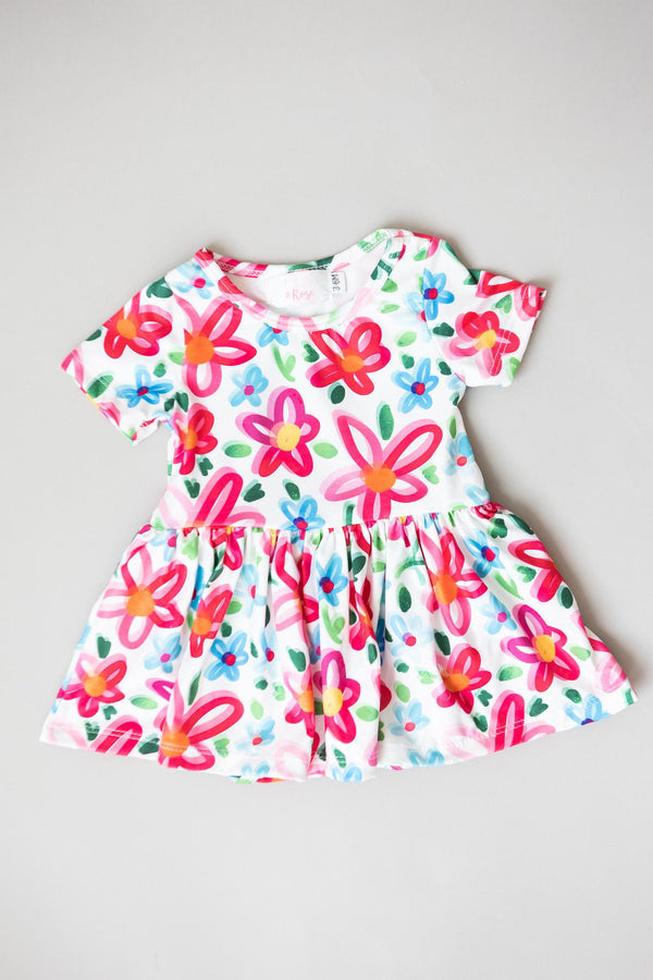 neon-floral-s-s-twirl-bodysuit Mila & Rose - Sophia's Style-Neon Floral S/S Twirl Bodysuit-0-3M--1