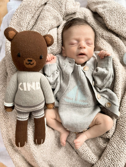 luna-luca-pointelle-cardigan-heather-gray Luna and Luca Newborn Baby Clothes