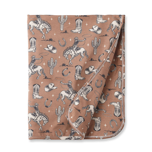 wild-wrangler-brown-western-baby-boy-bamboo-stroller-blanket-Sophia's StyleBaby Stroller Blankets-1