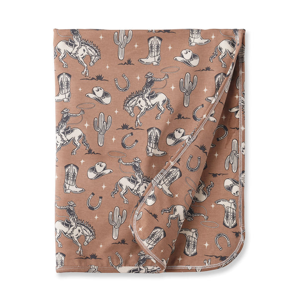 wild-wrangler-brown-western-baby-boy-bamboo-stroller-blanket-Sophia's StyleBaby Stroller Blankets-1