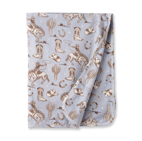 wild-wrangler-blue-western-baby-boy-bamboo-stroller-blanket-Sophia's StyleBaby Stroller Blankets-1