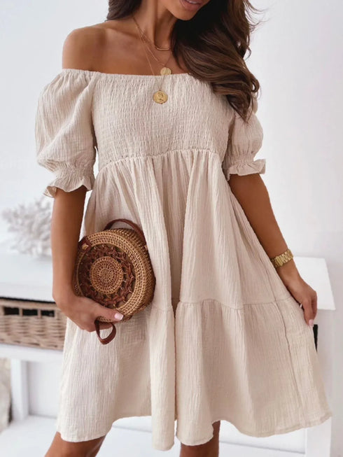 smocked-off-shoulder-mini-dress OhSoStyled at Sophia's Style-7