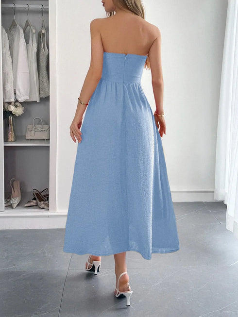 strapless-a-line-midi-dress-with-pockets-OhSoStyled-Sophia's-Style-13