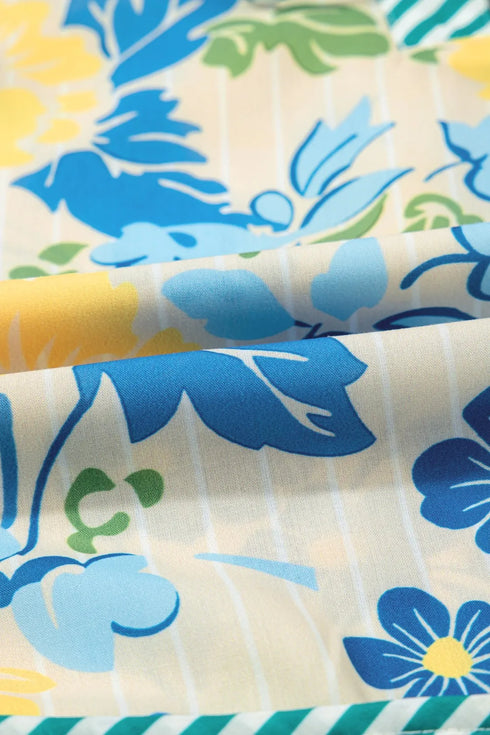 floral-striped-trim-puff-short-sleeve-dress OhSoStyled - Sophia's Style in -8