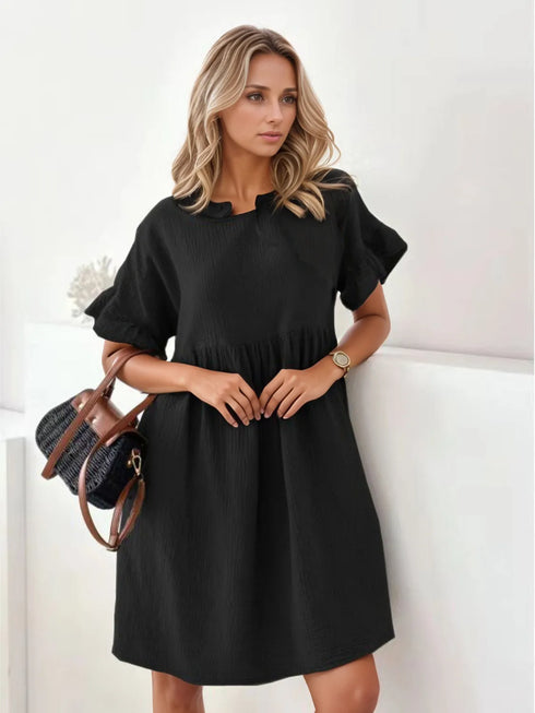 round-neck-short-sleeve-mini-dress-1 OhSoStyled - Sophia's Style in Black-1