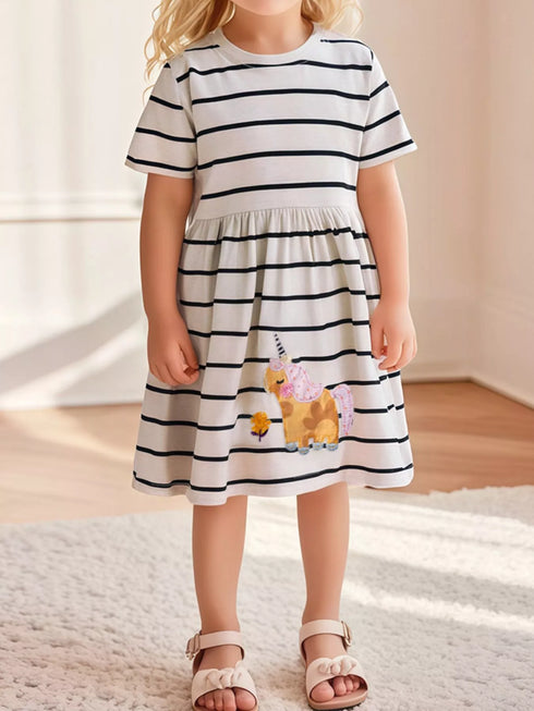 childrens-striped-unicorn-short-sleeve-casual-dress-ohso-kids-sophias-style-5