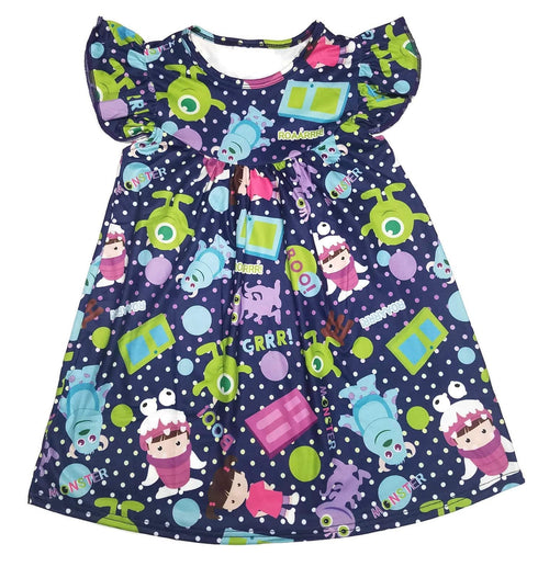 monster-friends-milk-silk-flutter-dress Great Lakes kids - Sophia's Style-2