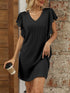ruffled-v-neck-cap-sleeve-mini-dress-1 OhSoStyled at Sophia's Style-1