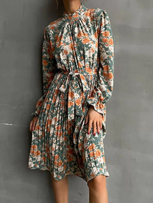 floral-print-long-sleeve-pleated-midi-dress-OhSoStyled-Sophia's-Style-3