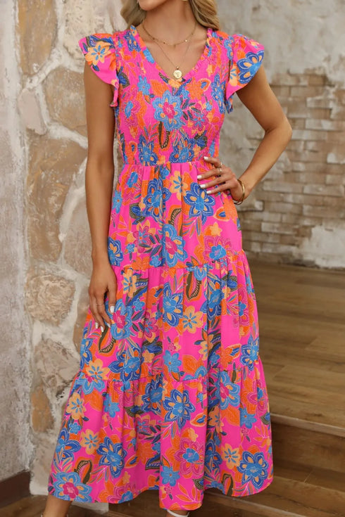boho-floral-v-neck-ruffle-tiered-dress OhSoStyled at Sophia's Style-6