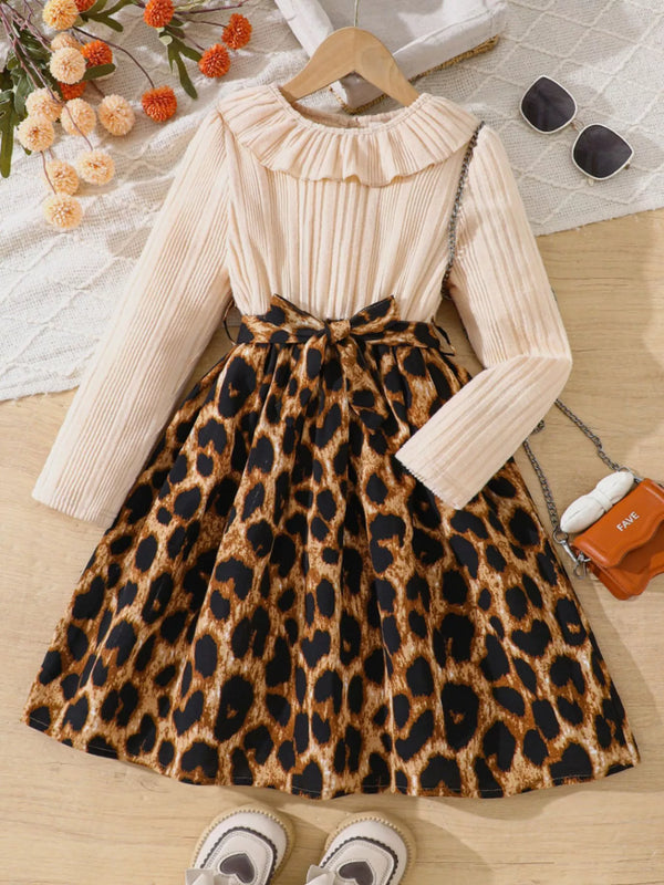 childrens-leopard-print-ruffle-collar-long-sleeve-dress-ohso-kids-sophias-style-1