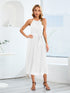 pleated-spaghetti-strap-tie-waist-midi-dress Sophia's Trends - Sophia's Style-White-XL