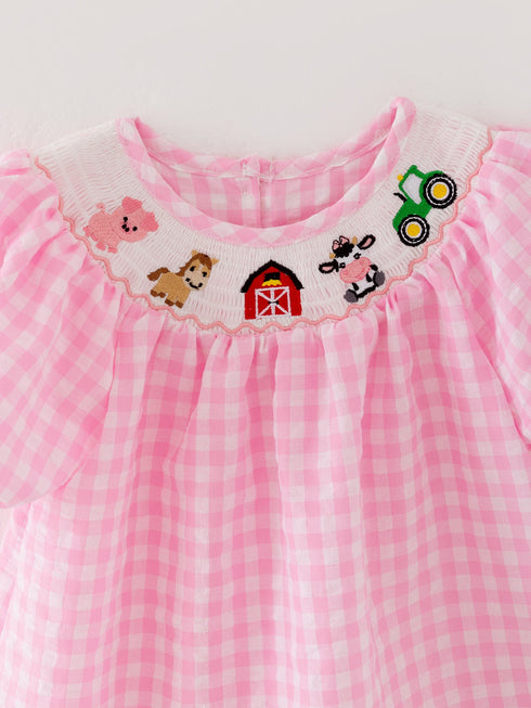 farm-pink-smocking-embroidered-girls-dress Rylee Faith Designs - Sophia's Style-4