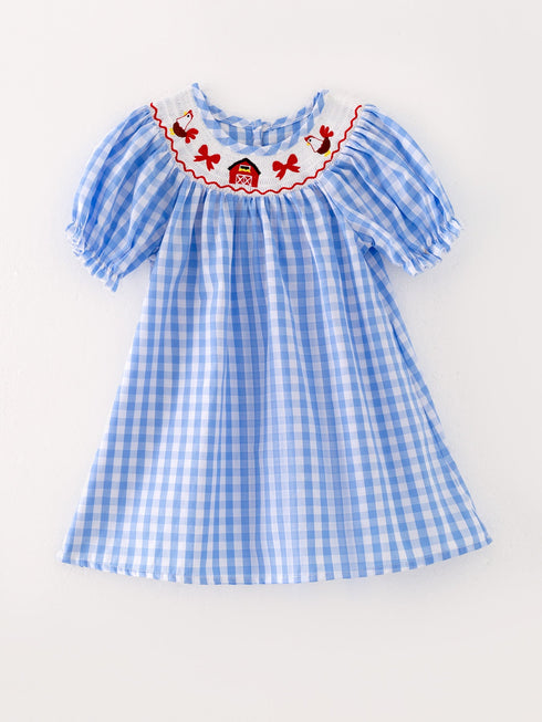 farm-blue-smocking-embroidered-girls-dress Rylee-Faith-Designs-Sophia's Style-2