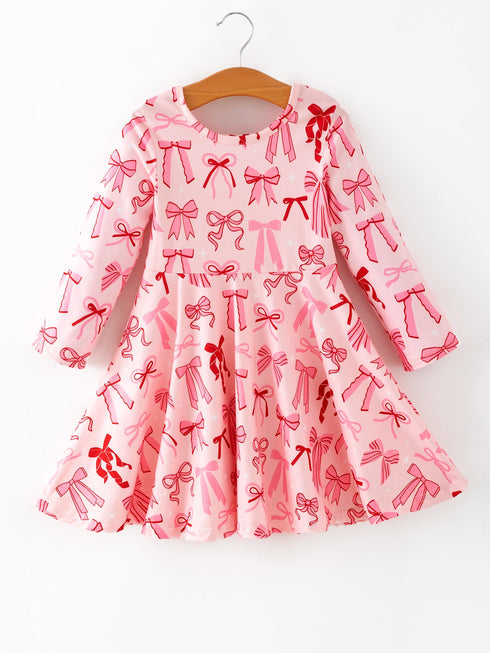 toddler-girls-valentine-bow-print-long-sleeves-dress-rylee-faith-designs-Sophia's StyleDress-1