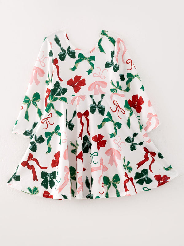 girls-christmas-bow-print-dress Sophia's StyleDress-1