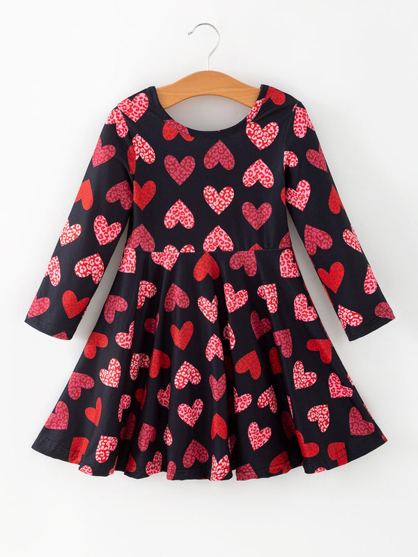 girls-valentines-day-black-dress-with-leopard-heart-print-rylee-faith-designs-Sophia's StyleDress-1