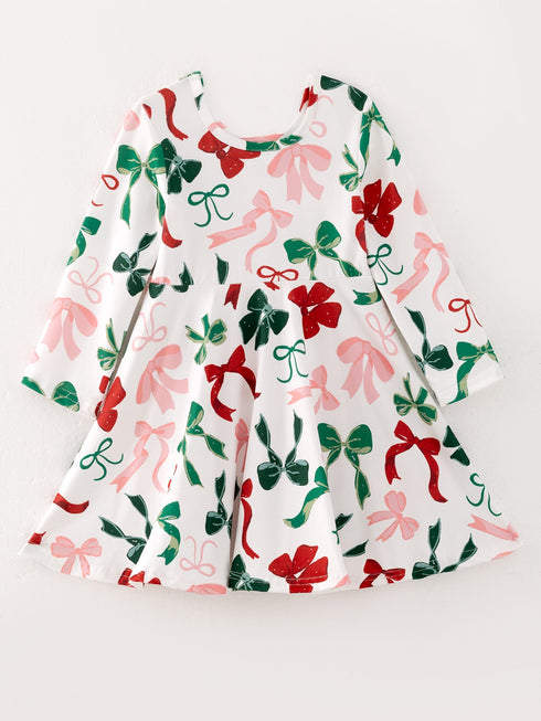 girls-christmas-bow-print-dress Sophia's Style-5